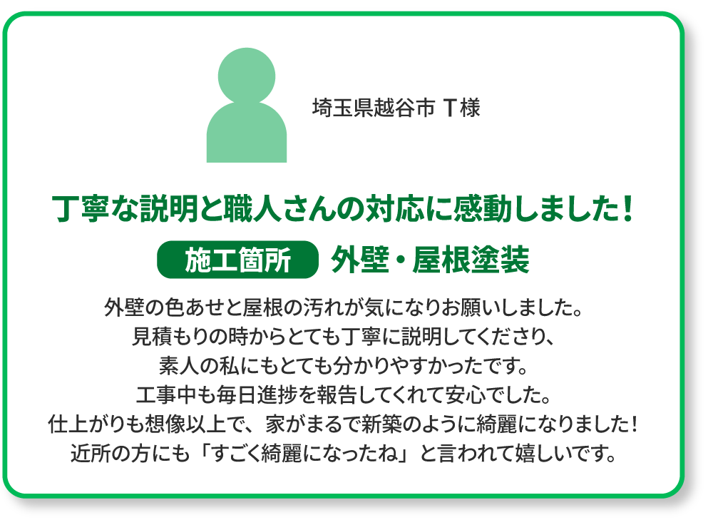 埼玉県越谷市T様の声